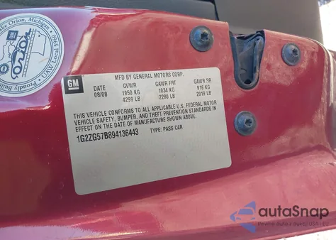 2009 Pontiac G6 из США, поврежденный, VIN 1G2ZG57B894136443